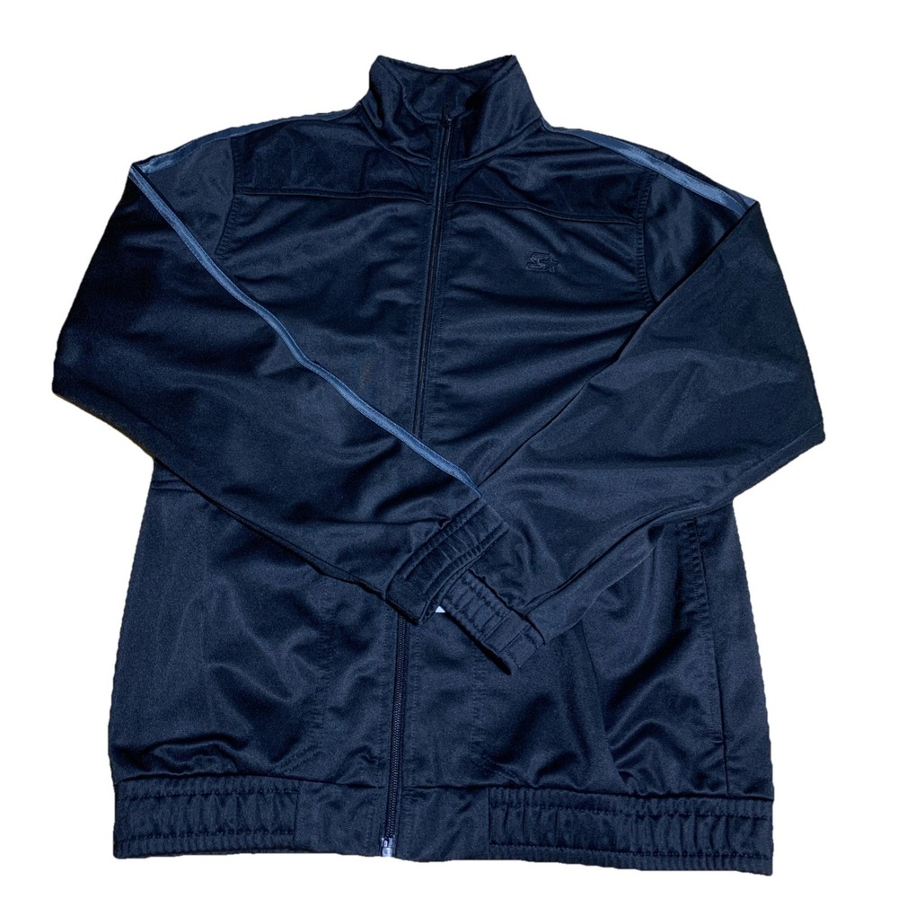 Mens Starter Full Zip Athletic Black Track Jacket Size S (34-36)